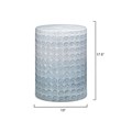 Maklaine Coastal Ceramic Side Table With Reactive Glaze in Blue/White