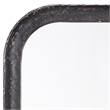 Maklaine Contemporary Hand-Forged Iron Wall Mirror in Distressed Black