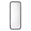 Maklaine Contemporary Hand-Forged Iron Wall Mirror in Distressed Black