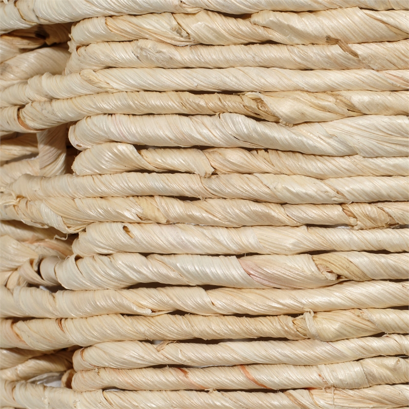 Maklaine Hand-Woven Cornhusk Rope Floor Leaning Mirror in Natural