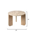 Maklaine Mango Wood and Tendua Stone Coffee Table With End Caps