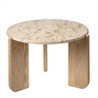 Maklaine Mango Wood and Tendua Stone Coffee Table With End Caps