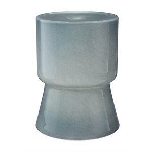 Maklaine Contemporary Handmade Soda Lime Glass Garden Stool in Blue