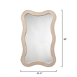 Maklaine Handmade Bamboo Wall Mirror With Waved Edge in Cream