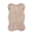 Maklaine Handmade Bamboo Wall Mirror With Waved Edge in Cream