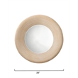Maklaine Contemporary Round Handmade Bamboo Wall Mirror in Cream