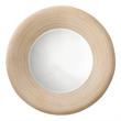Maklaine Contemporary Round Handmade Bamboo Wall Mirror in Cream