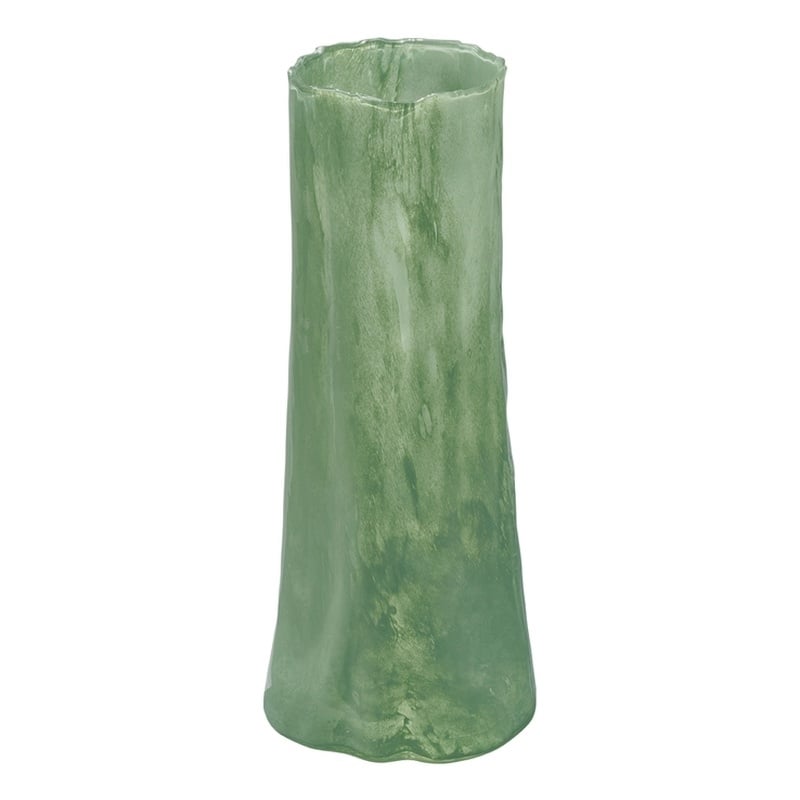 Maklaine Contemporary Small Blown Glass Decorative Vase in Green