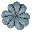 Maklaine Contemporary Mango Wood Bead Semi-Flush Mount Light in Blue