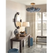 Maklaine Contemporary Mango Wood Bead Semi-Flush Mount Light in Blue