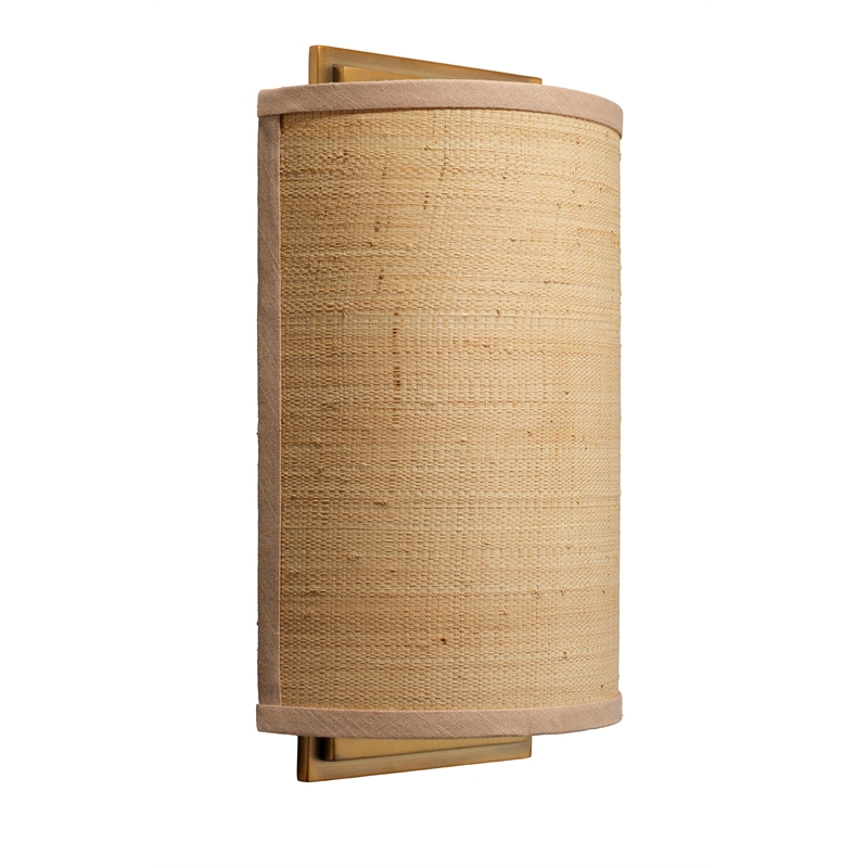 Maklaine Raffia Wicker/Rattan 1-Light Wall Sconce in Natural