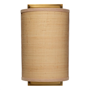 Maklaine Raffia Wicker/Rattan 1-Light Wall Sconce in Natural