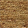 Maklaine Handwoven Seagrass Rattan and Tempered Glass Side Table in Natural