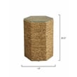 Maklaine Handwoven Seagrass Rattan and Tempered Glass Side Table in Natural