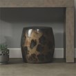 Maklaine Hand-Forged Iron Sheet Side Table With Acid Wash in Black/Gold