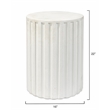 Maklaine Circular Handmade Cement Stone Side Table in Antique White