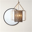 Maklaine Contemporary Round Hand-Distressed Iron Wall Mirror in Black