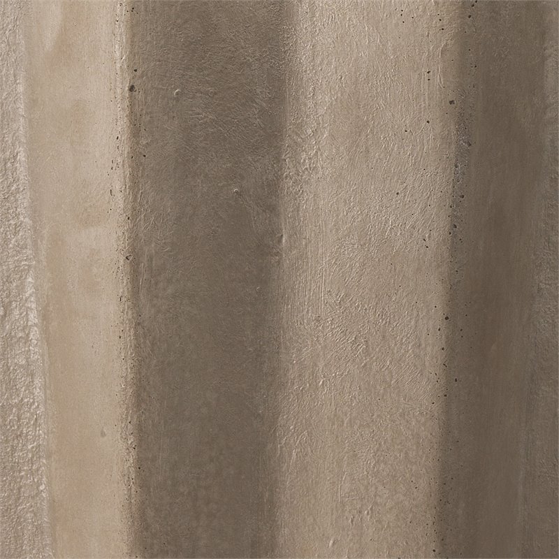 Maklaine Handmade Cement Stone Table Lamp With Linen Shade in Gray/Off White