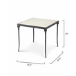 Maklaine Hand-Forged Iron & Leather Side Table With Saber Legs - Off White/Black