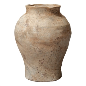 maklaine handmade antique ceramic decorative vase in hazelnut brown