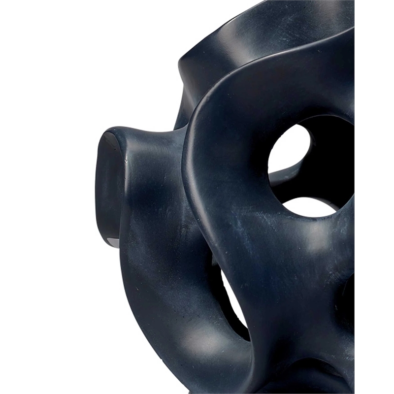 Maklaine Molded Resin Coral-Inspired Decorative Sphere in Black