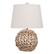 Maklaine 1-Light Handwoven Corn Rope Rattan Table Lamp in Natural/White