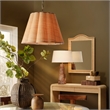 Maklaine 1-Light Iron and Raffia Pendant With Brass Chain in Natural
