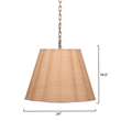 Maklaine 1-Light Iron and Raffia Pendant With Brass Chain in Natural