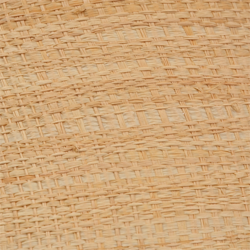 Maklaine 1-Light Iron and Raffia Pendant With Brass Chain in Natural