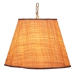 Maklaine 1-Light Iron and Raffia Pendant With Brass Chain in Natural