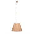 Maklaine 1-Light Iron and Raffia Pendant With Brass Chain in Natural