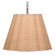 Maklaine 1-Light Iron and Raffia Pendant With Brass Chain in Natural