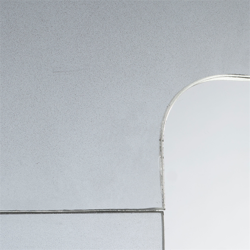 Maklaine Contemporary Small Antique Mercury Glass Border Wall Mirror