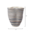 Maklaine Handmade Porcelain Vase With Painted Desert Stripes in Blue