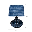 Maklaine Handmade Gourd Reactive Glaze Ceramic Table Lamp in Blue