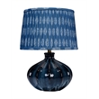 Maklaine Handmade Gourd Reactive Glaze Ceramic Table Lamp in Blue