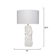Maklaine Handmade Driftwood-Inspired Ceramic Table Lamp With Linen Shade - White