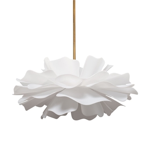 Maklaine Large 4-Light Frosted Acrylic Petal Chandelier in White