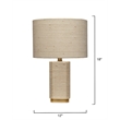 Maklaine Rattan Raffia-Wrapped Brass Table Lamp With Raffia Shade in Natural