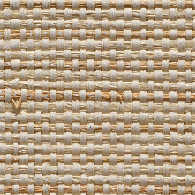 Maklaine Rattan Raffia-Wrapped Brass Table Lamp With Raffia Shade in Natural