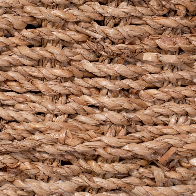 Maklaine Handwoven Seagrass Wicker/Rattan Skirted Side Table in Natural
