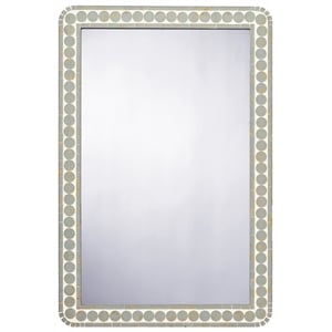 Maklaine Handcrafted Wood Glass Mosaic Rectangle Wall Mirror in Sage Green