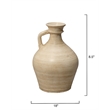 Maklaine Contemporary Handmade Etched Ceramic Pitcher Vase in Cream
