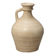 Maklaine Contemporary Handmade Etched Ceramic Pitcher Vase in Cream