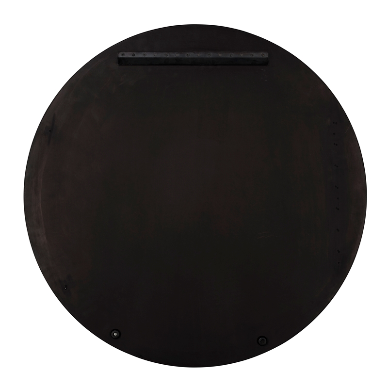 Maklaine Small Handcrafted Antiqued Glass Round Wall Mirror in Antique Brass