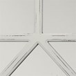 Maklaine Windowpane Hand-Carved Wood Rectangle Wall Mirror in Distressed White
