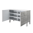 Maklaine 2-Door Geometric Engineered Wood Accent Chest in Gray Wash