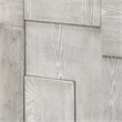 Maklaine 2-Door Geometric Engineered Wood Accent Chest in Gray Wash