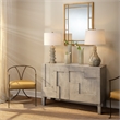 Maklaine 2-Door Geometric Engineered Wood Accent Chest in Gray Wash