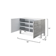 Maklaine 2-Door Geometric Engineered Wood Accent Chest in Gray Wash